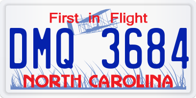 NC license plate DMQ3684