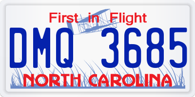 NC license plate DMQ3685