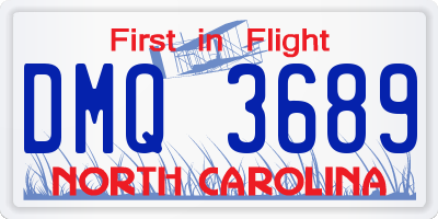 NC license plate DMQ3689