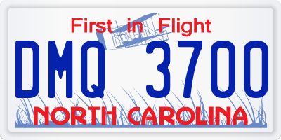NC license plate DMQ3700