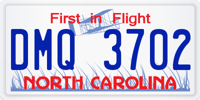NC license plate DMQ3702