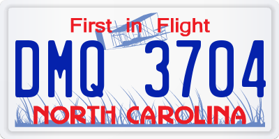 NC license plate DMQ3704