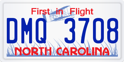 NC license plate DMQ3708