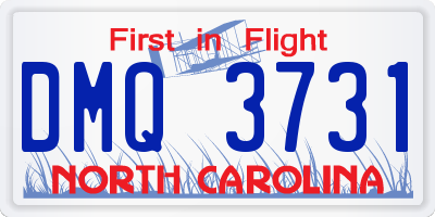 NC license plate DMQ3731