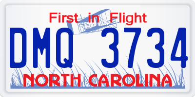 NC license plate DMQ3734