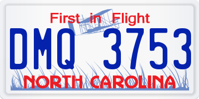 NC license plate DMQ3753