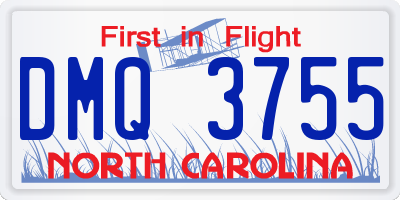 NC license plate DMQ3755