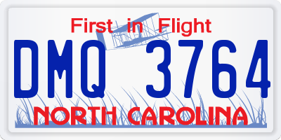 NC license plate DMQ3764
