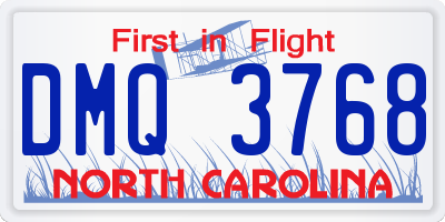 NC license plate DMQ3768