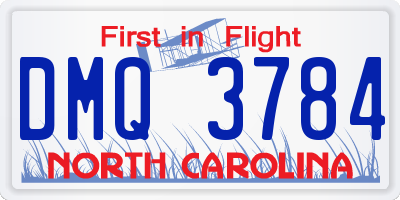 NC license plate DMQ3784