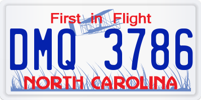 NC license plate DMQ3786