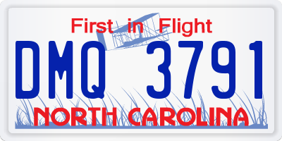 NC license plate DMQ3791