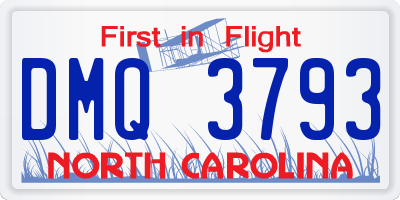 NC license plate DMQ3793