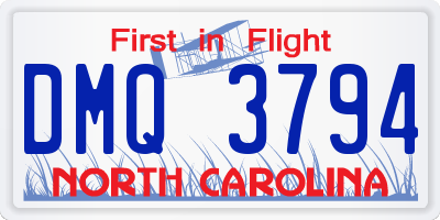 NC license plate DMQ3794