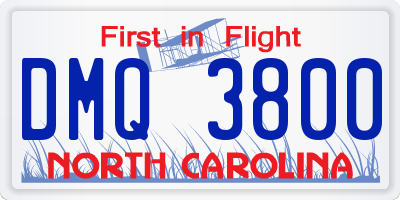 NC license plate DMQ3800