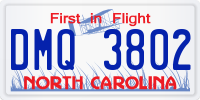 NC license plate DMQ3802