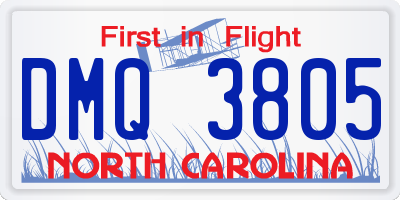 NC license plate DMQ3805