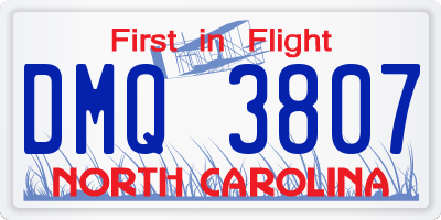 NC license plate DMQ3807