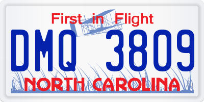 NC license plate DMQ3809