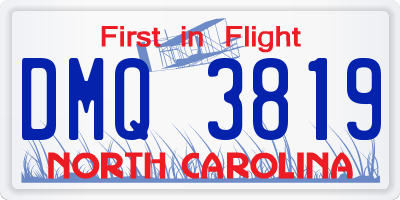NC license plate DMQ3819