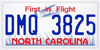 NC license plate DMQ3825