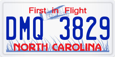 NC license plate DMQ3829