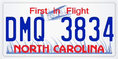 NC license plate DMQ3834