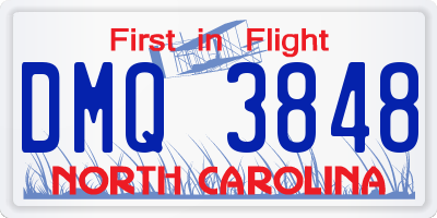 NC license plate DMQ3848