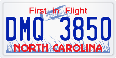 NC license plate DMQ3850