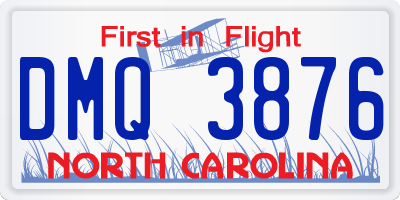 NC license plate DMQ3876