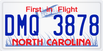 NC license plate DMQ3878