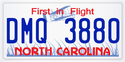 NC license plate DMQ3880