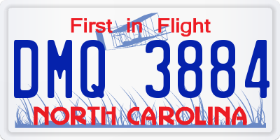 NC license plate DMQ3884