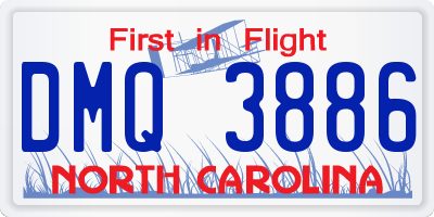 NC license plate DMQ3886