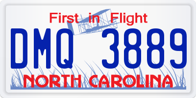 NC license plate DMQ3889