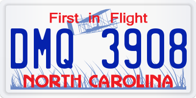 NC license plate DMQ3908