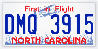 NC license plate DMQ3915