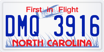 NC license plate DMQ3916