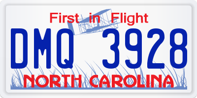 NC license plate DMQ3928