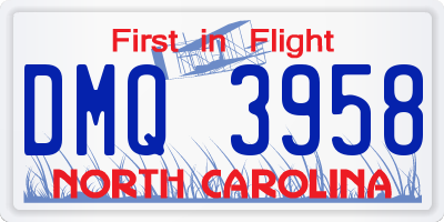 NC license plate DMQ3958