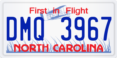 NC license plate DMQ3967