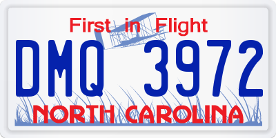 NC license plate DMQ3972