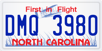 NC license plate DMQ3980