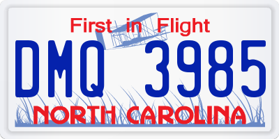 NC license plate DMQ3985