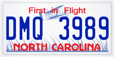 NC license plate DMQ3989