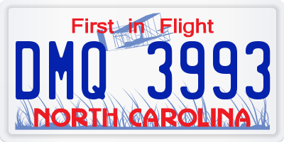 NC license plate DMQ3993