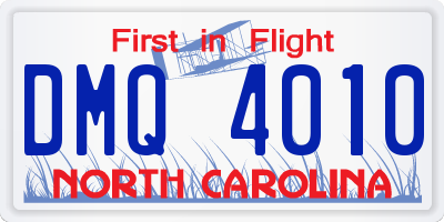 NC license plate DMQ4010