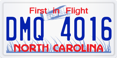NC license plate DMQ4016