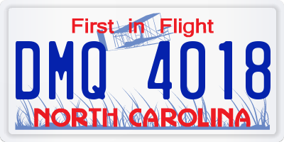 NC license plate DMQ4018