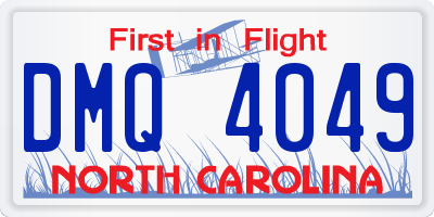 NC license plate DMQ4049